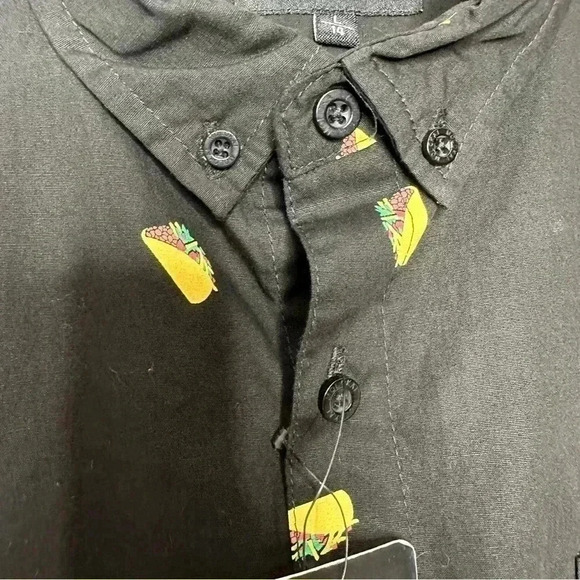 Molokai Surf Co Taco Shirt Button-Down Black & Yellow NWT Size Large - Picture 3 of 16